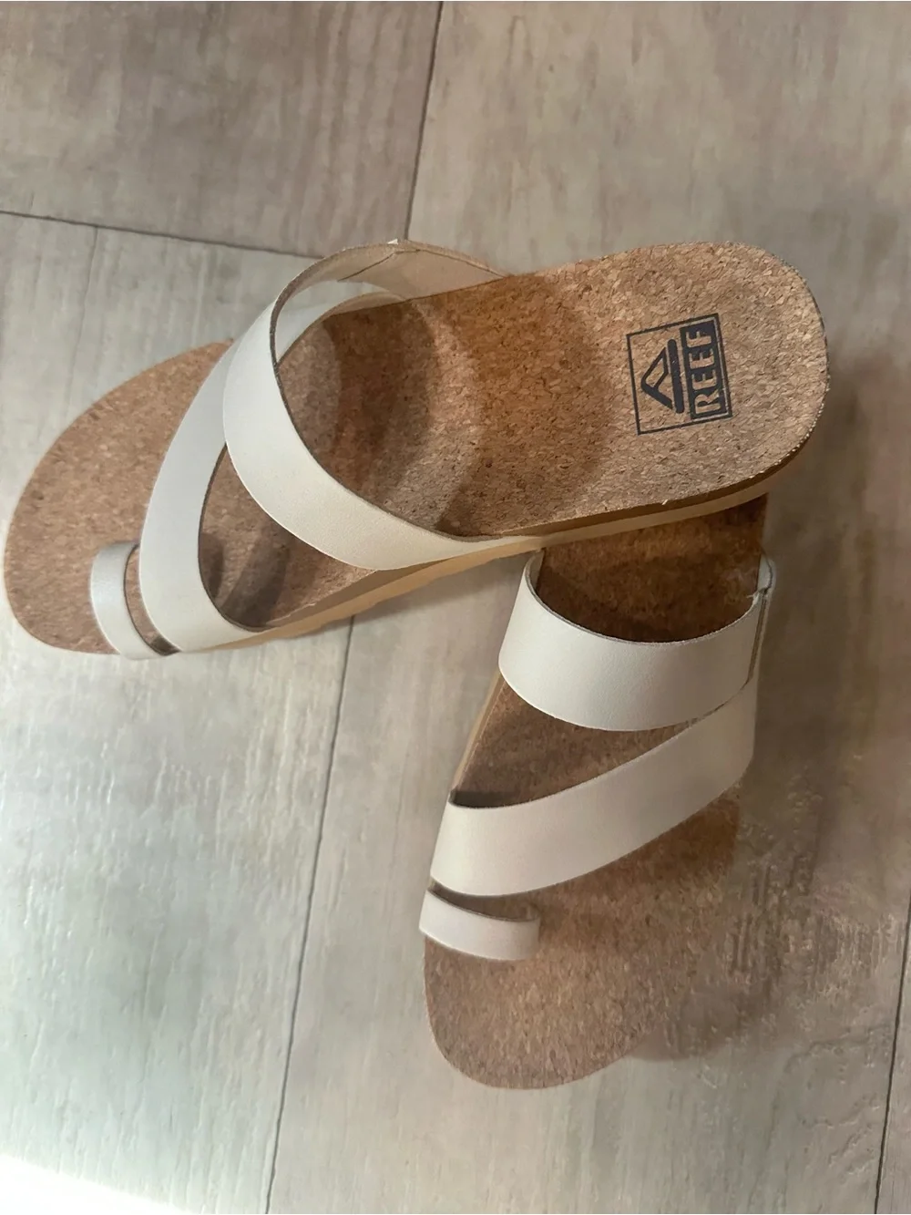 Reef Women's Cream Strappy Cork Slide Sandals